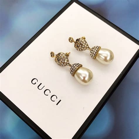 gucci 珍珠 耳環